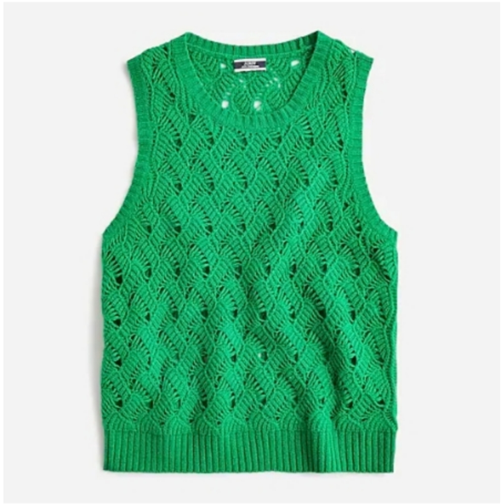 J. Crew Green Sleeveless Sweater